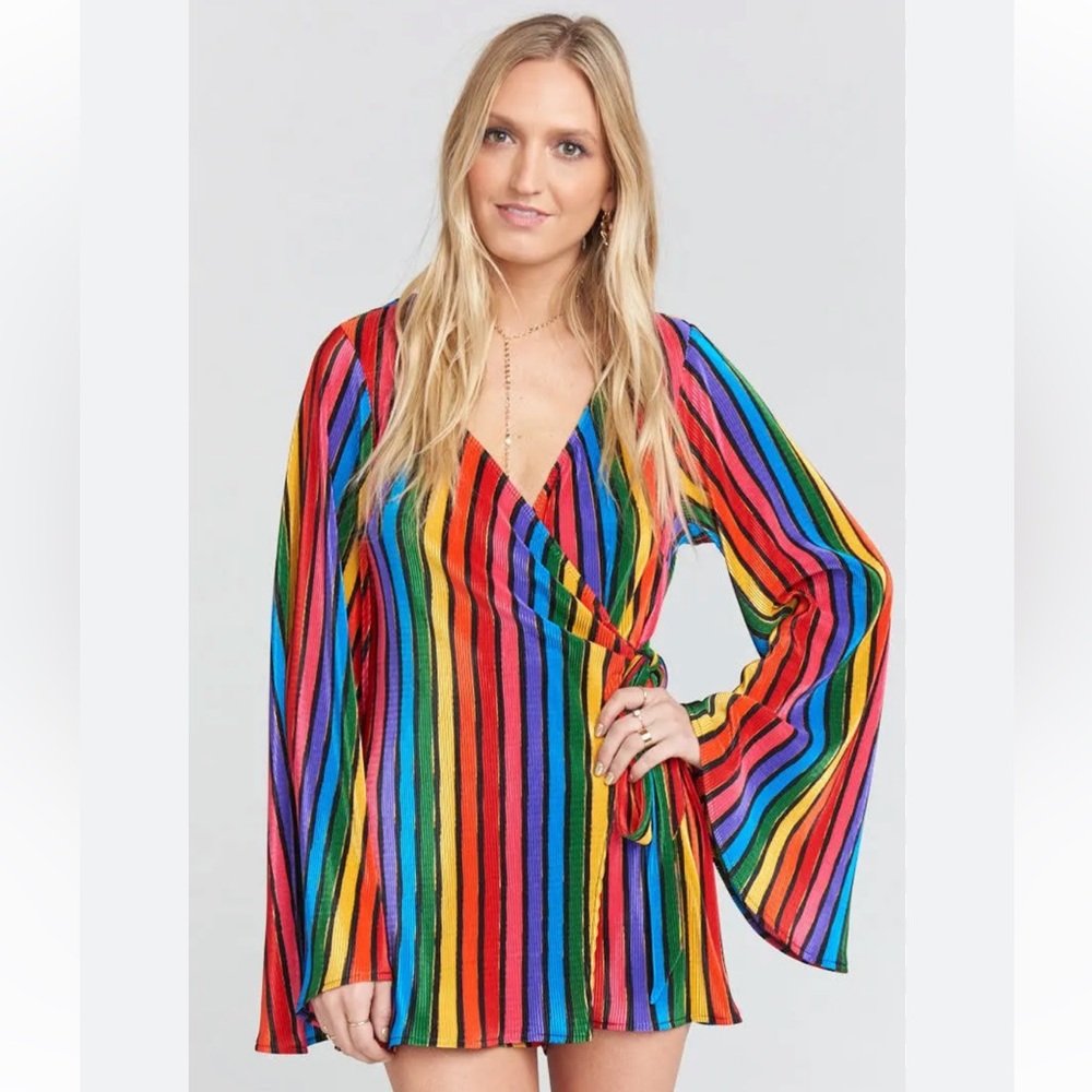 Worn Once! Show Me Your Mumu Rainbow Romper 🌈